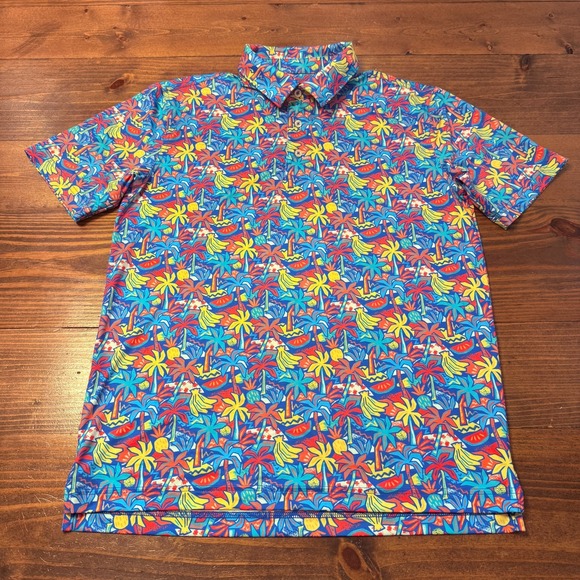chubbies Other - Chubbies Tropical‎ Bunch Neon Banana Short Sleeve Performance Polo Shirt Small